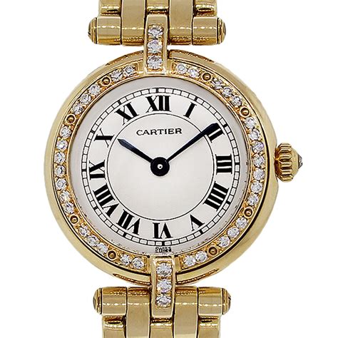 pre owned gold cartier watch|cartier 18k gold ladies watches.